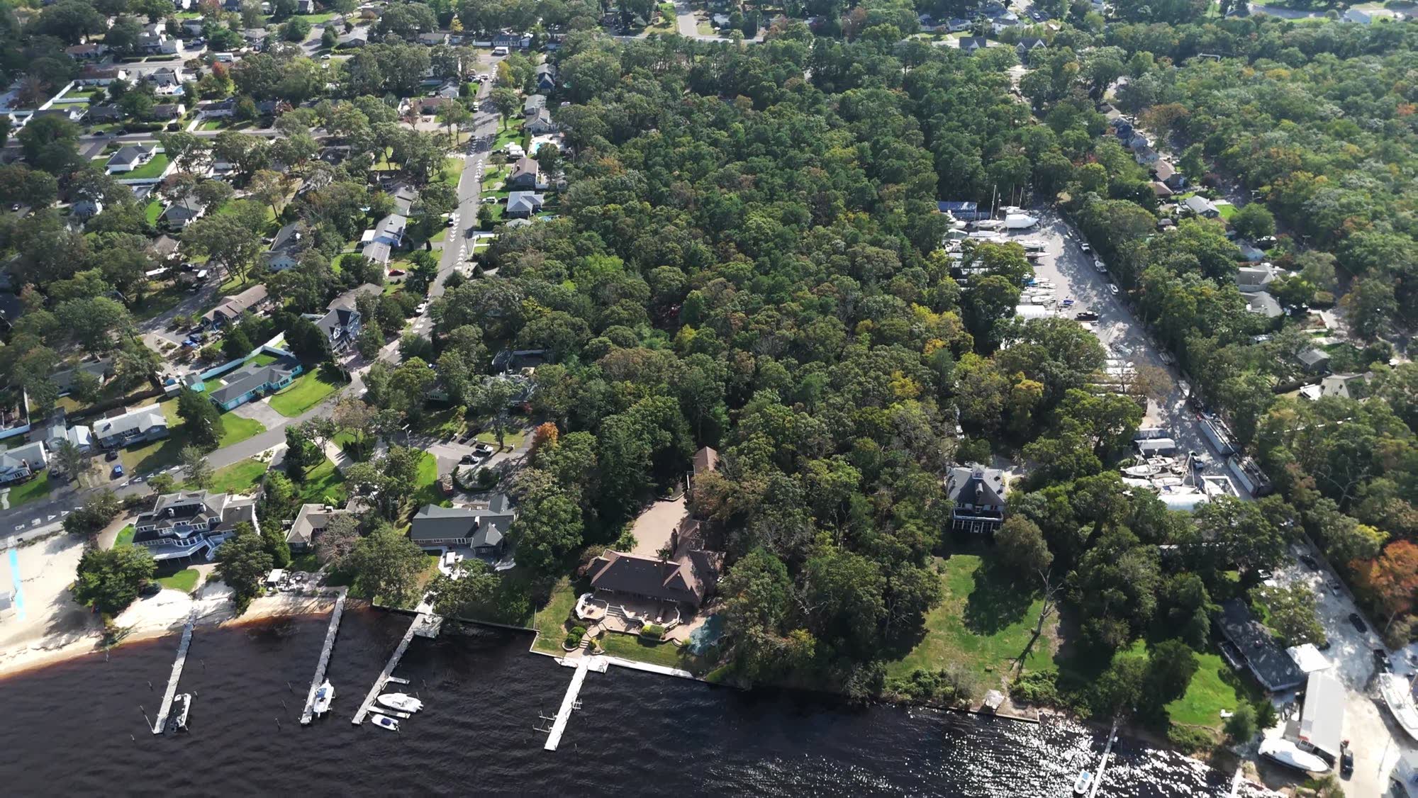 Aerial view of homes at the Jersey Shore